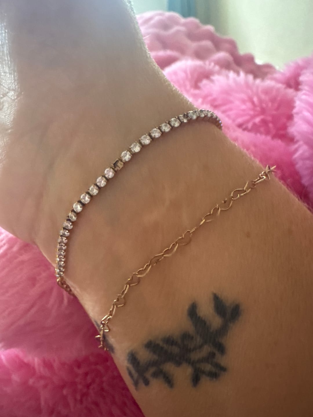 Customer photo review of Cordelia Gold Tennis Bracelet