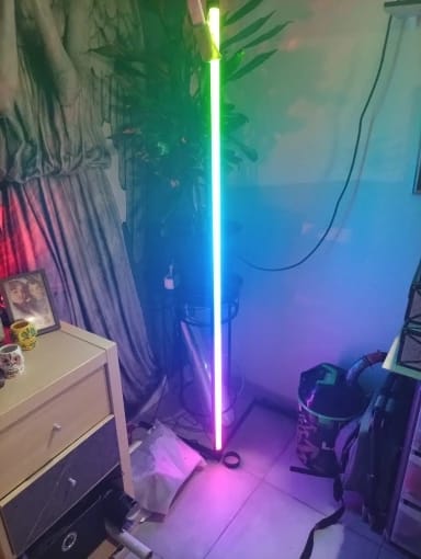 Customer photo review of Nordic Inspired Multicolor LED Floor Lamp With Remote Dimmer