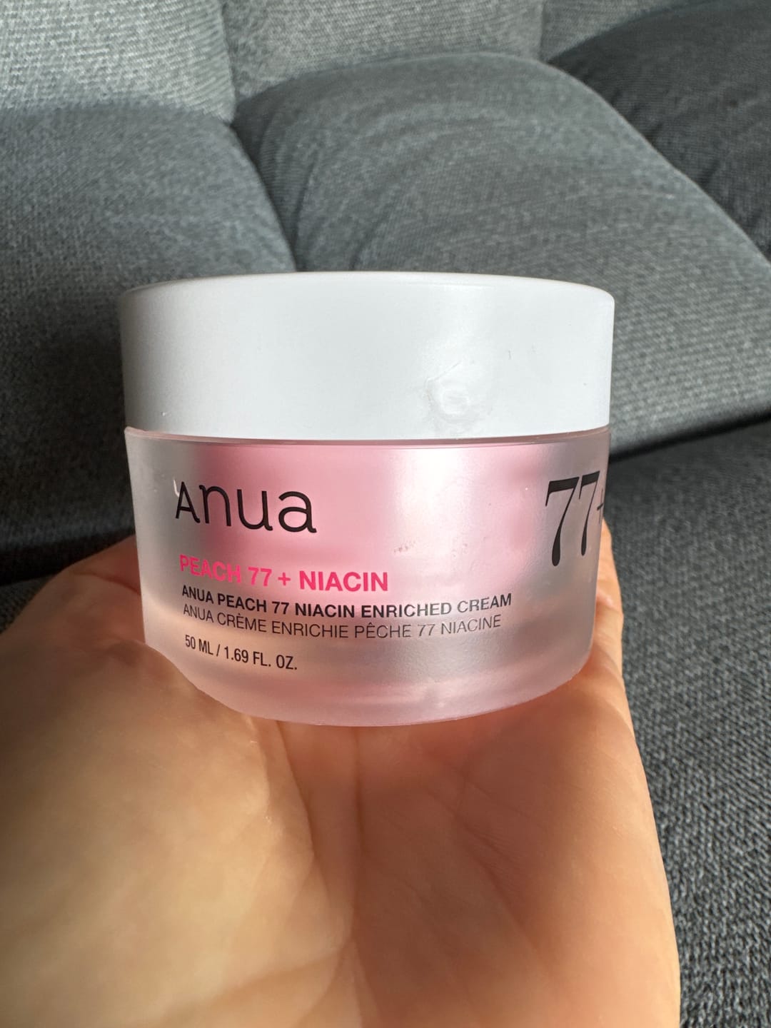 Customer photo review of Ādu mīkstinošs krēms sejai ar persiku ekstraktu un niacinamīdu Anua Peach 77 Niacin Enriched Cream