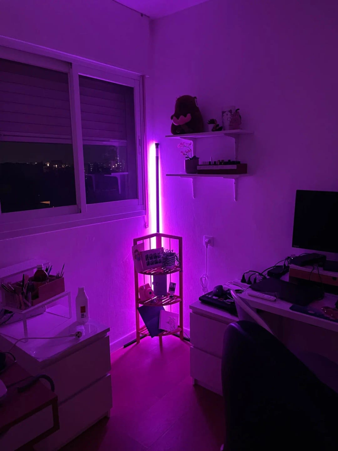 Customer photo review of Nordic Inspired Multicolor LED Floor Lamp With Remote Dimmer