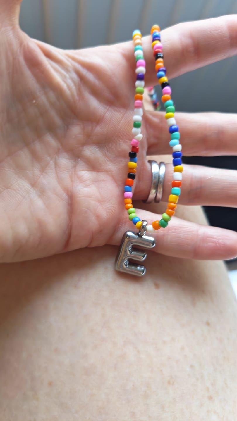 Customer photo review of Marvello Initial Necklace