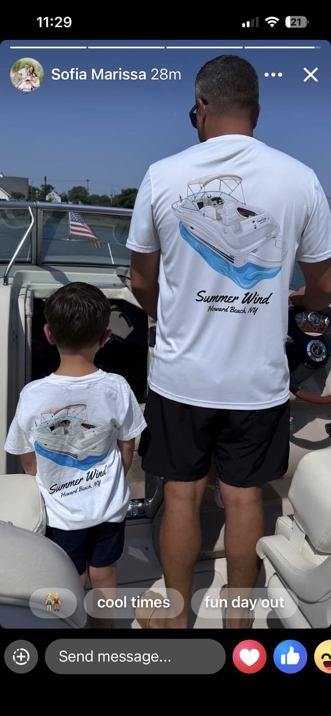 Customer photo review of Custom Cotton Boat Youth/Kids T-shirts