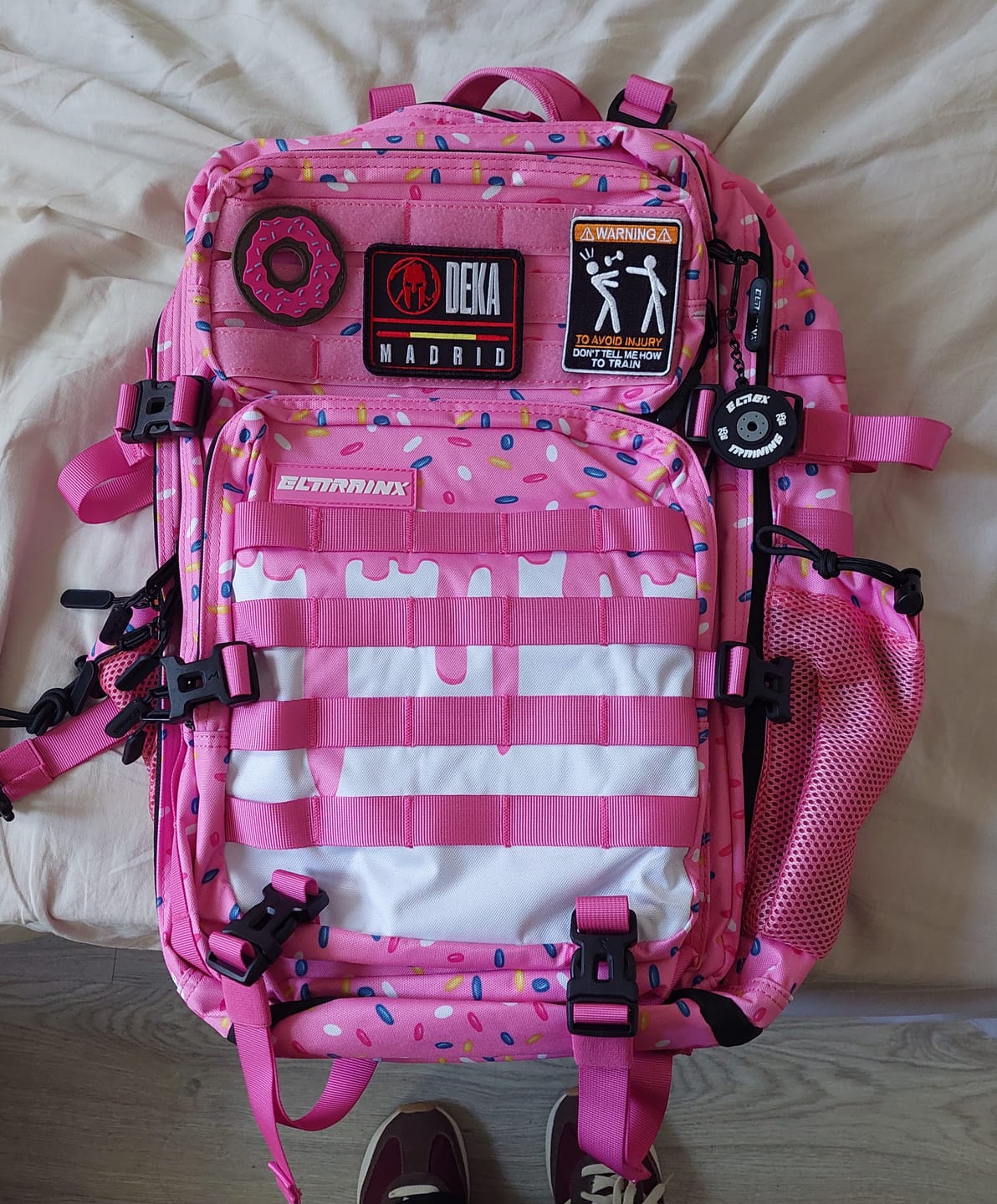 Customer photo review of Mochila Táctica V1 All In 45L Pink Glazed