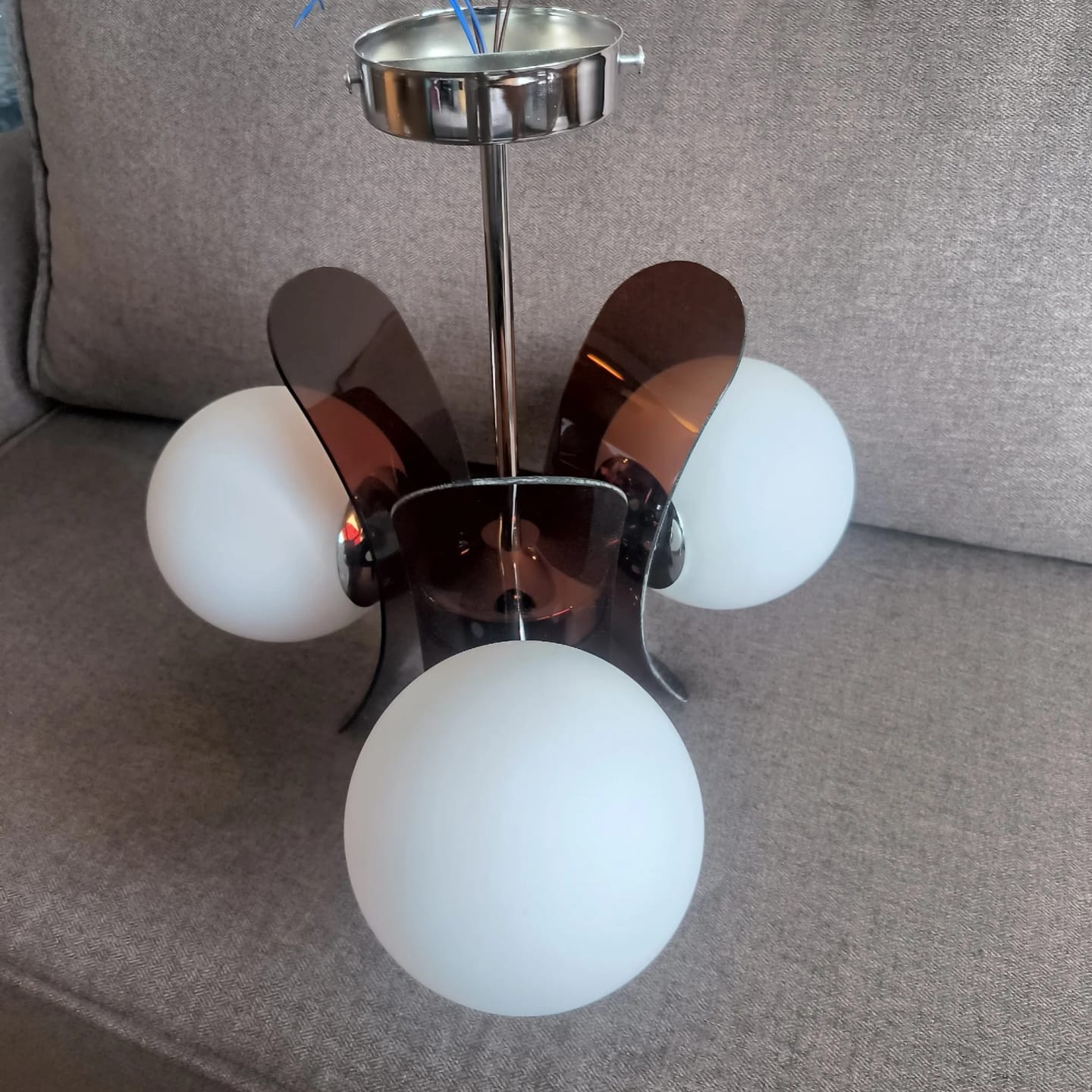 Customer photo review of Sputnik Chandelier, Iron Frame, Glass Shades, E26/E27, Chrome Finish