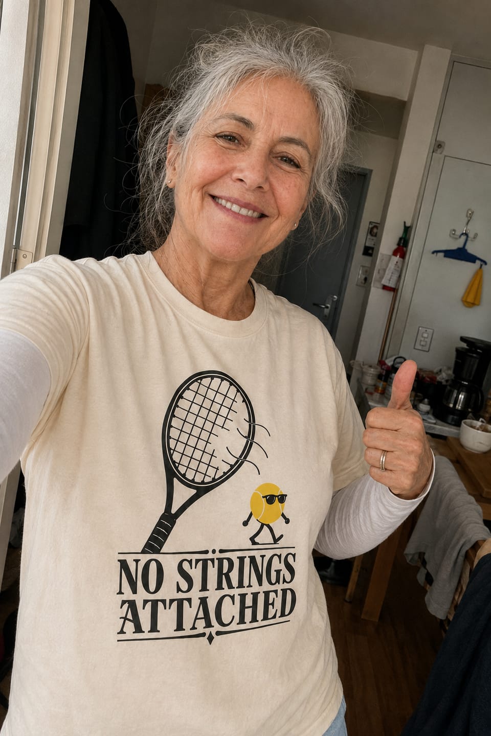 Customer photo review of Strings Attached T-shirt