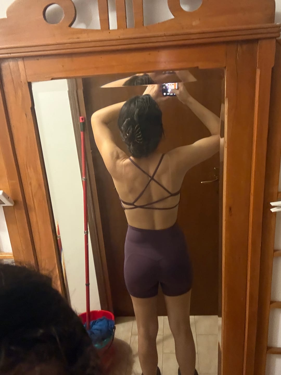 Customer photo review of The Bold Cross Back Sports Bra Shorts 2-Piece Set
