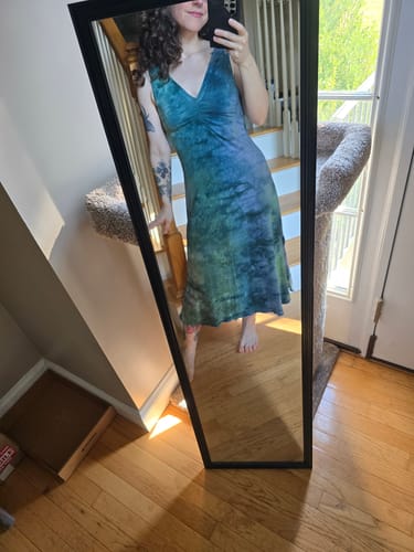 Customer photo review of Midi Slip Dress *Sleeveless* 'Hand-Dyed'