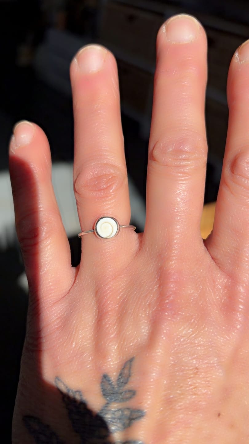 Customer photo review of Dainty Shiva Shell Ring