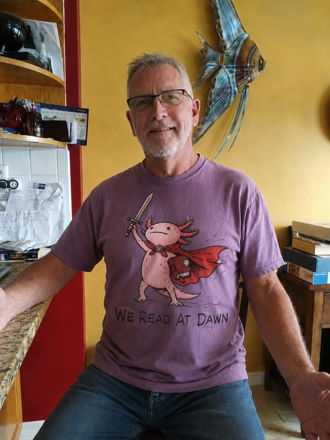 Customer photo review of We Read At Dawn T-Shirt