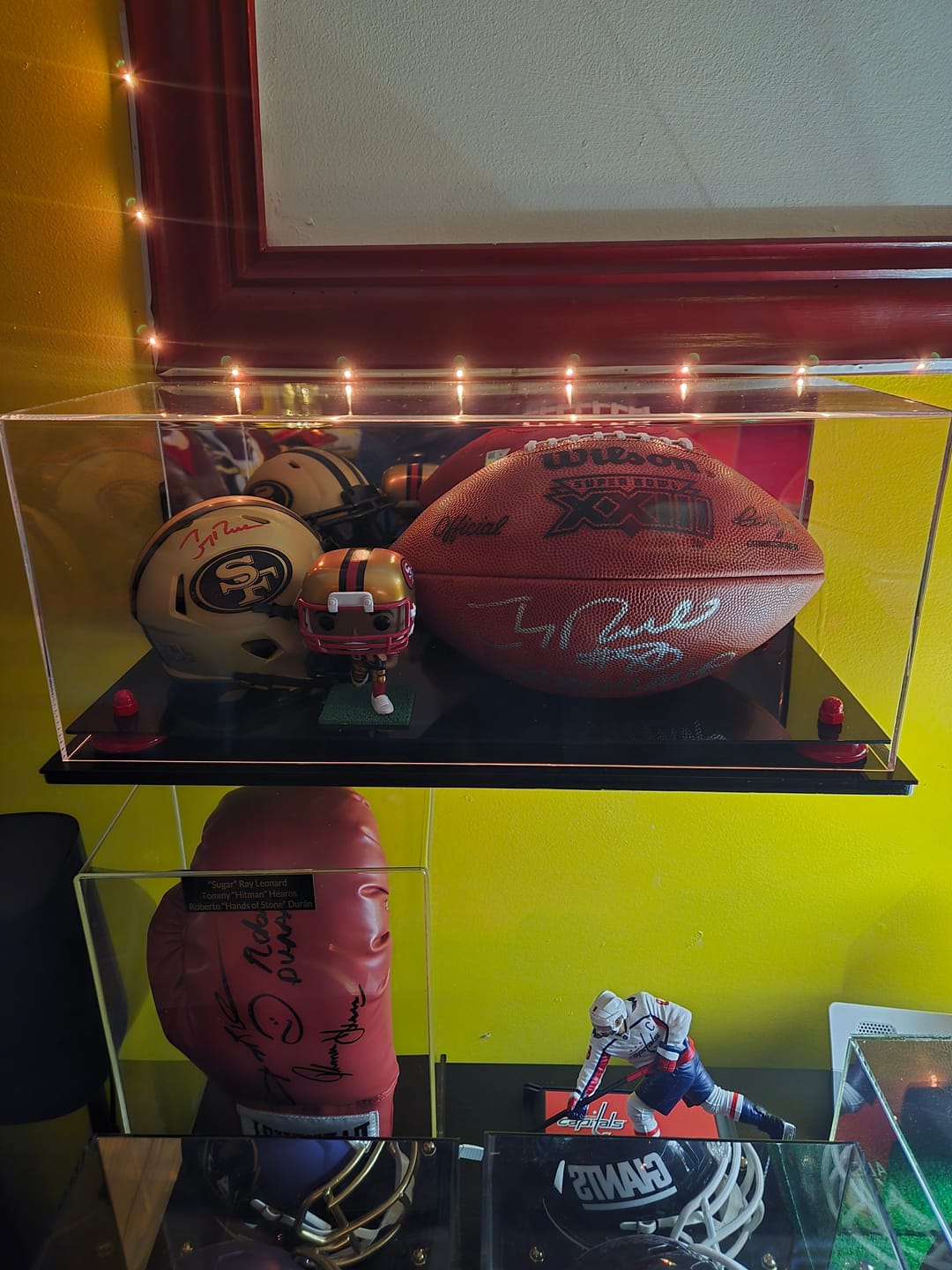 Customer photo review of Custom Name Plate for Display Case (Nameplates are shipped separately)