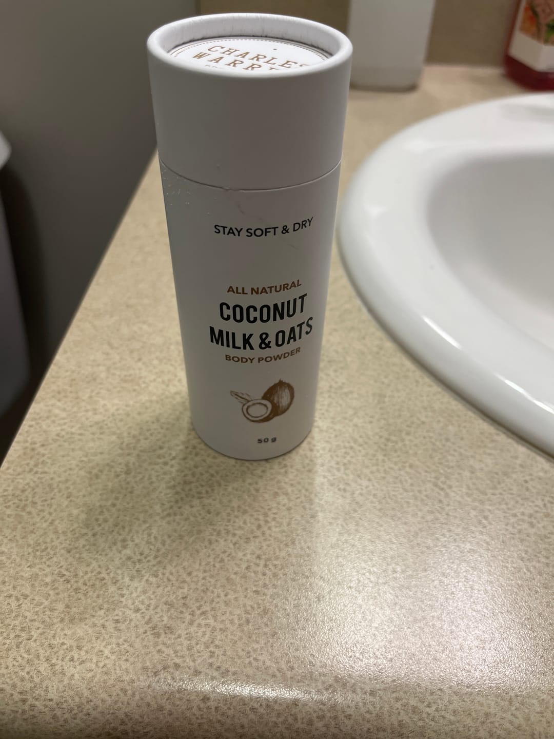Customer photo review of Talc-Free Coconut Milk & Oats Body Powder