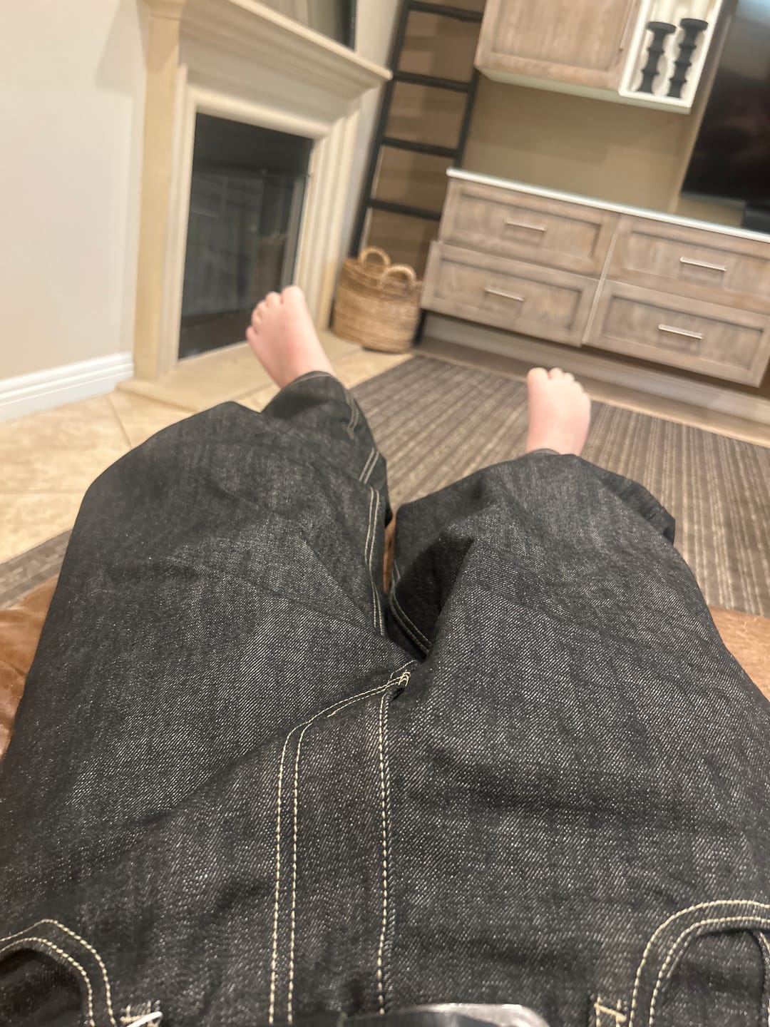 Customer photo review of Raw Black Selvedge Denim