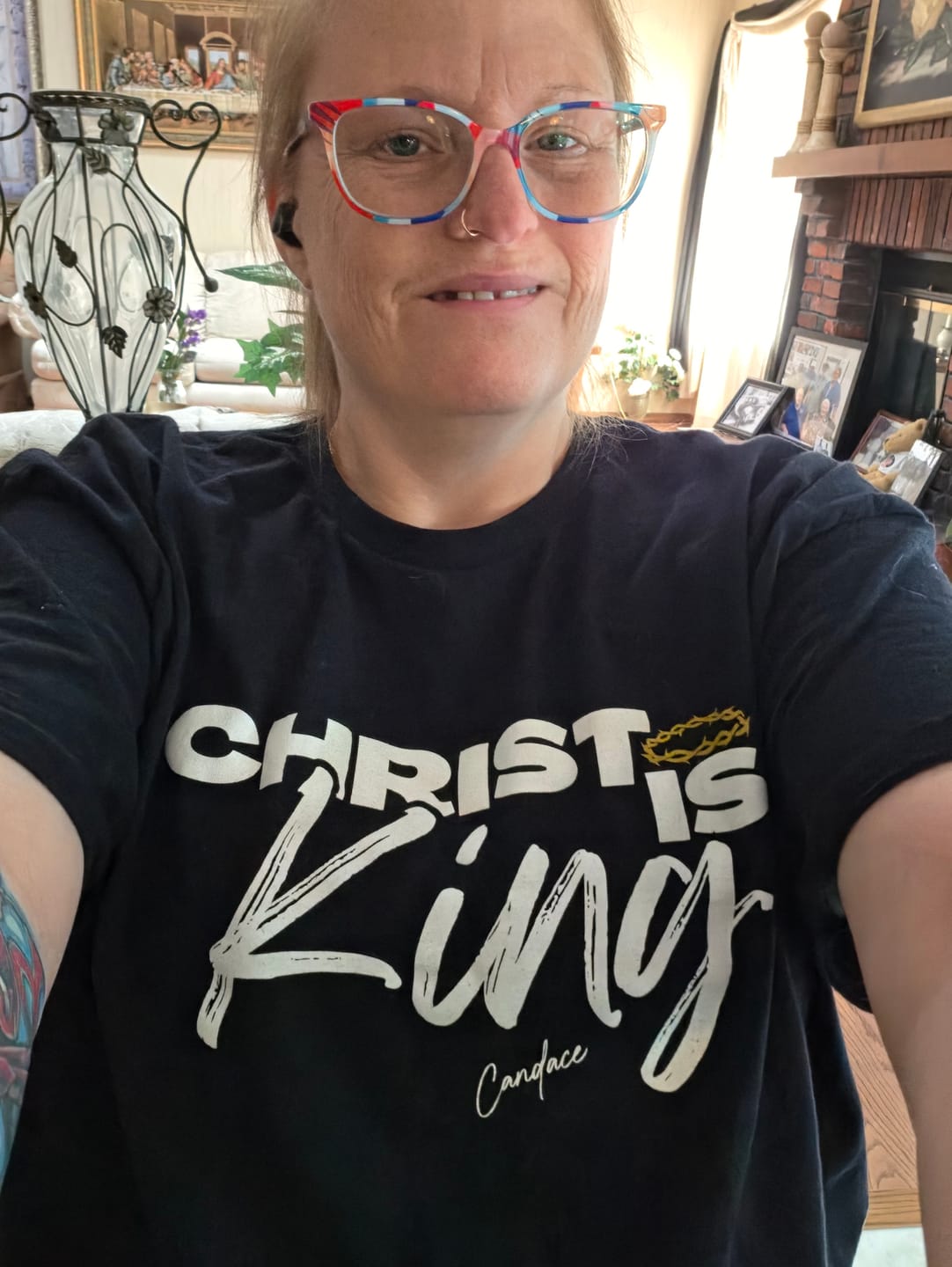 Customer photo review of Christ Is King T-Shirt