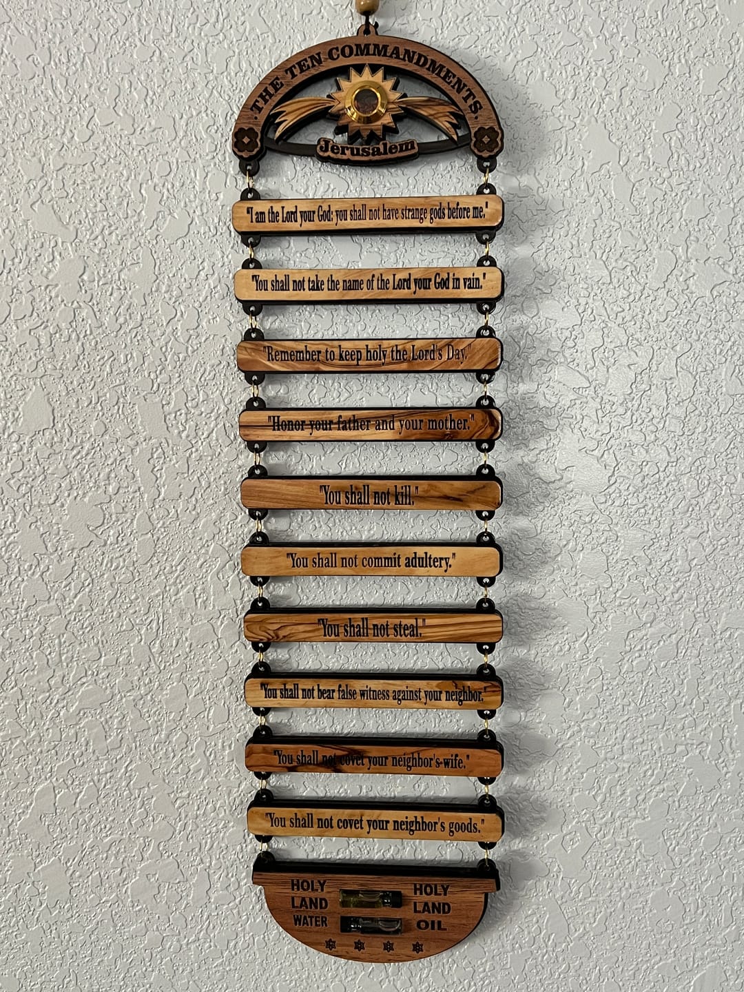 Customer photo review of Ten Commandments Wall Hanging from the Holy Land
