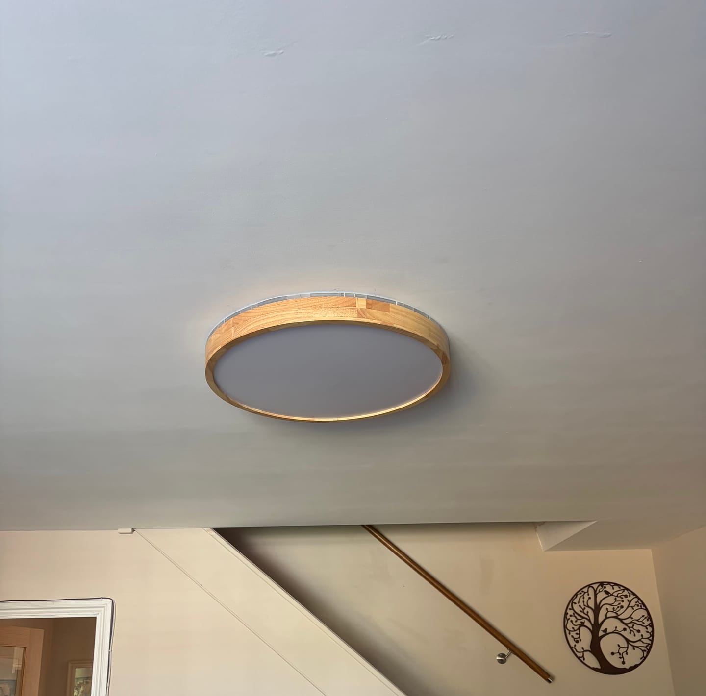 Customer photo review of Scandinavian Dimmable Wood LED Flush Mount Light