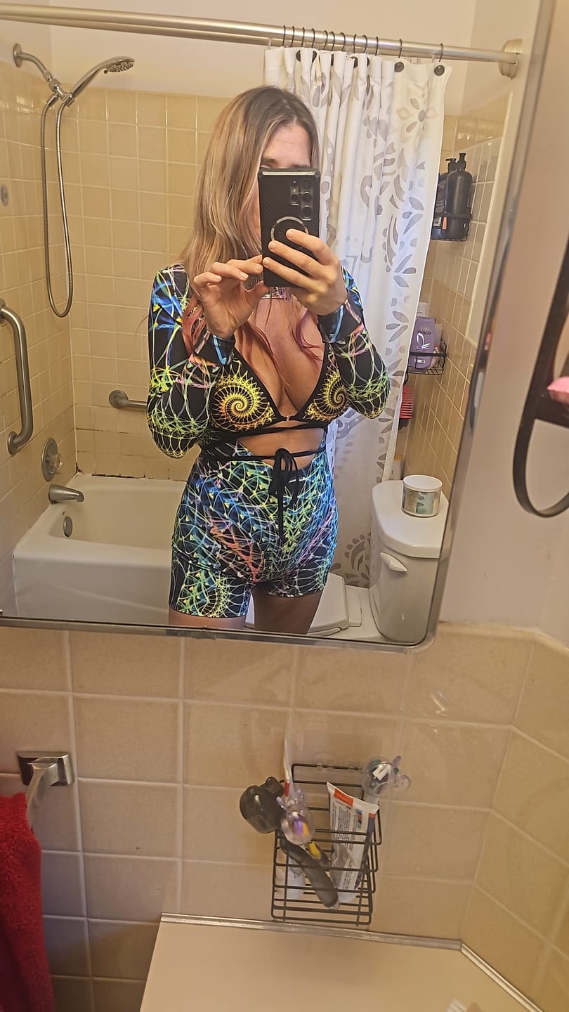 Customer photo review of Fractal Fever Open Heart Romper