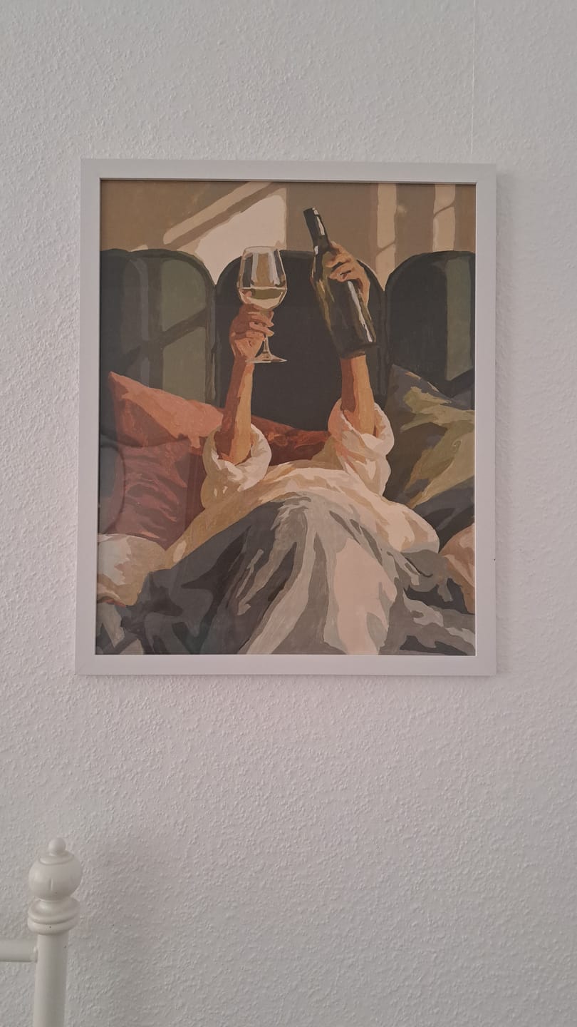 Customer photo review of Malen nach Zahlen - Wein im Bett