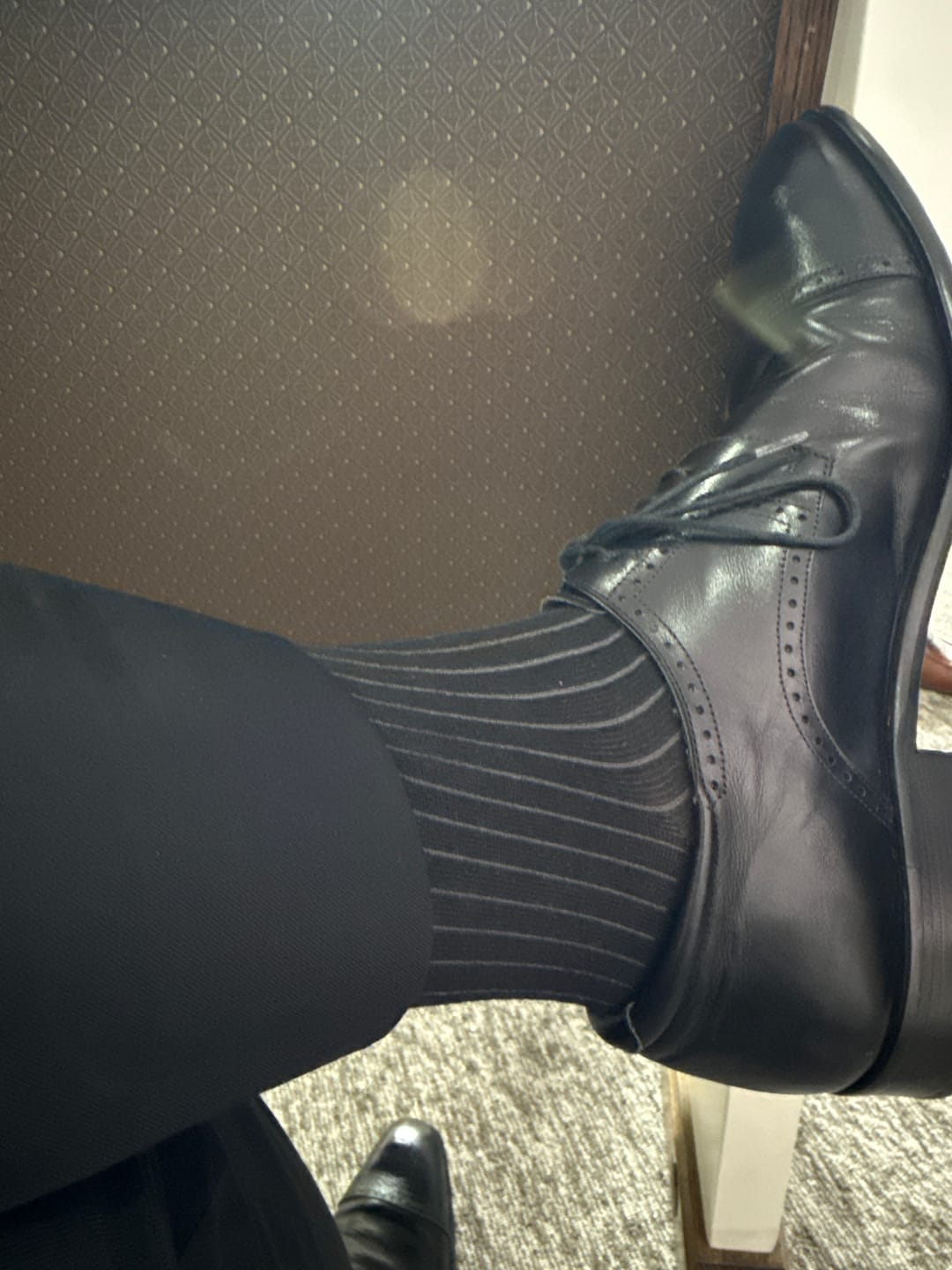 Customer photo review of Black Ribbed Solid - A Black Sock with Charcoal Ribs