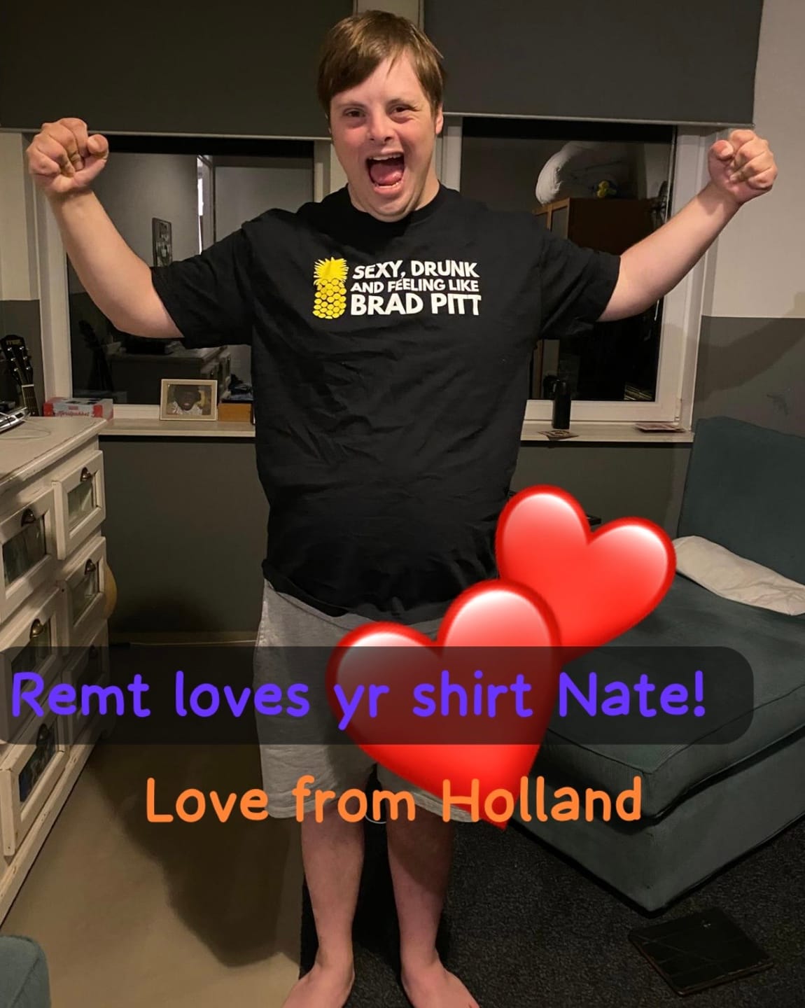 Customer photo review of Brad Pitt Tee