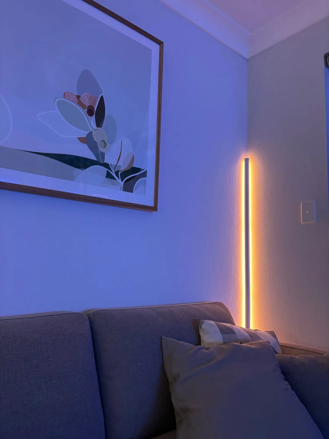 Customer photo review of Nordic Inspired Multicolor LED Floor Lamp With Remote Dimmer