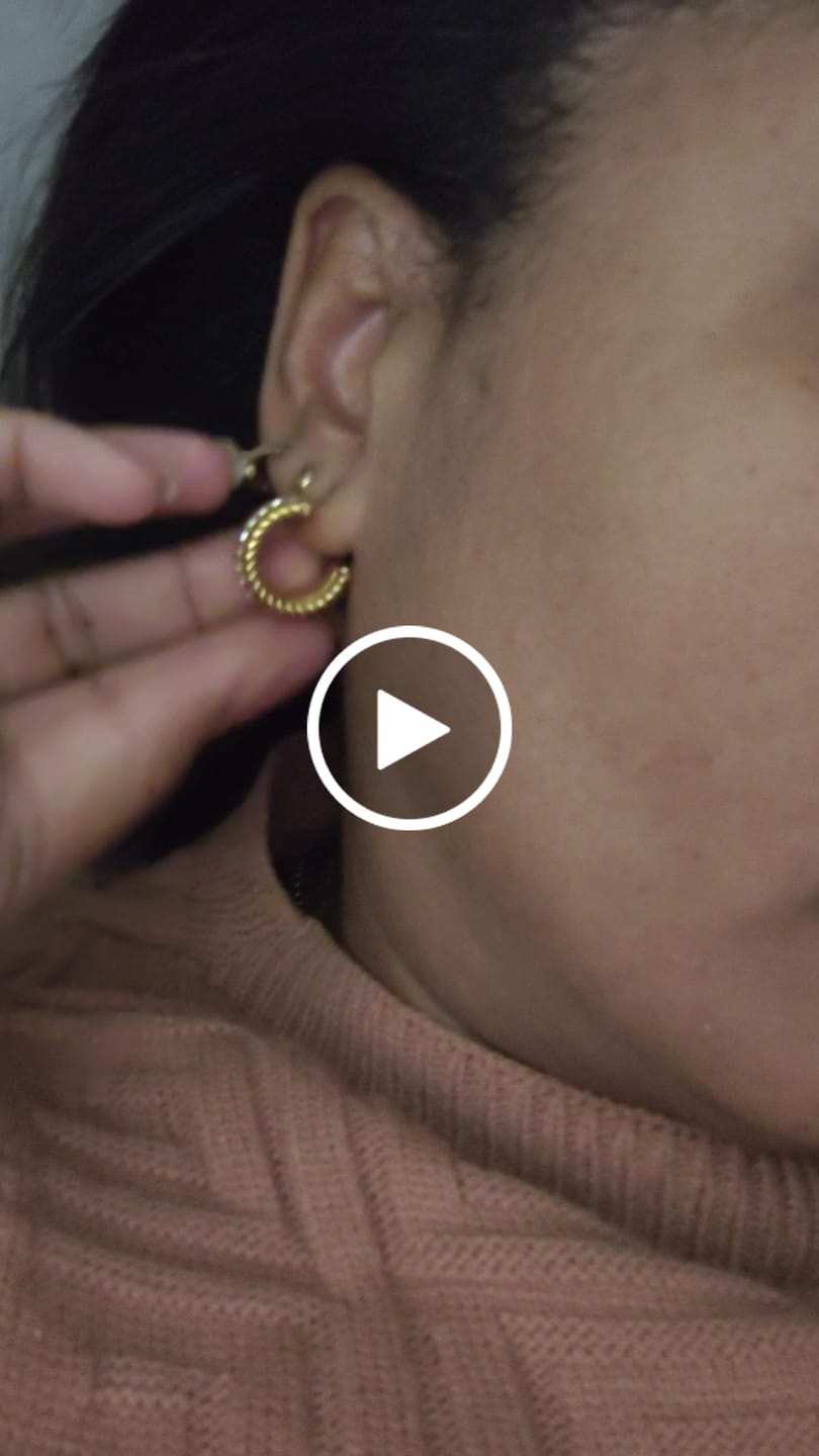 Customer video review of Brinco de Argola Date Banhado em Ouro 18k