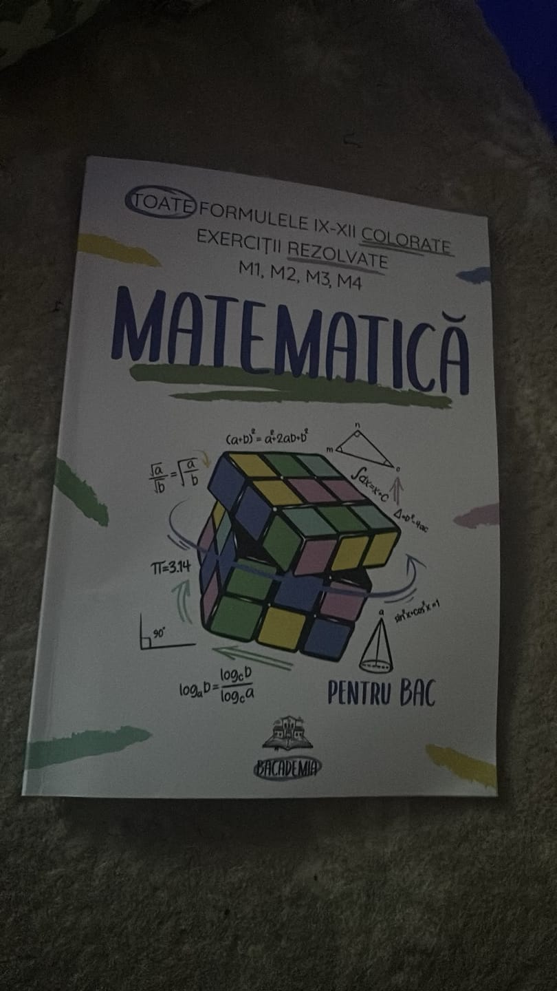 Customer photo review of Carte Matematică Bacalaureat (M1, M2, M3, M4) Bacademia