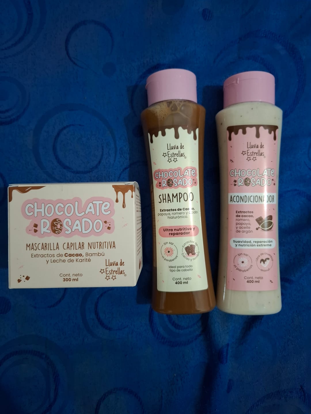 Customer photo review of MASCARILLA CAPILAR CHOCOLATE ROSADO