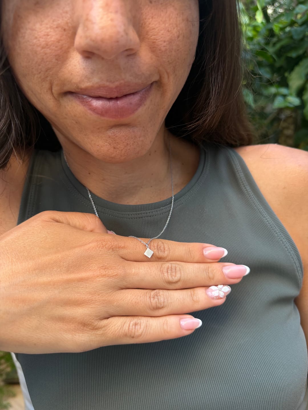Customer photo review of Rhombus Necklace