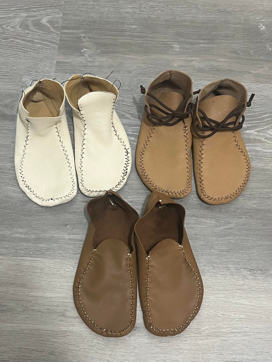 Customer photo review of Traditional Moccasin Deerskin, 2-3 oz | 15+ Colors