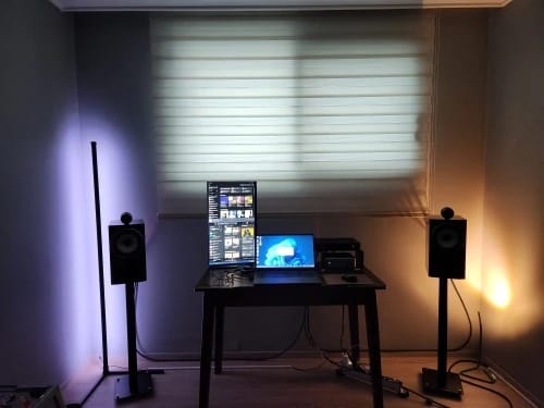 Customer photo review of Nordic Inspired Multicolor LED Floor Lamp With Remote Dimmer