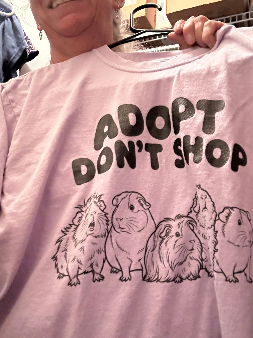 Customer photo review of Adopt Don't Shop T-shirt
