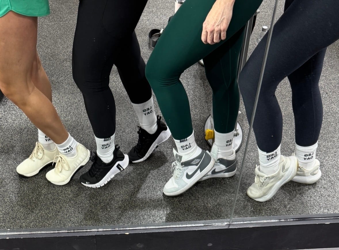 Customer photo review of Leg Day - Crew Workout Socks