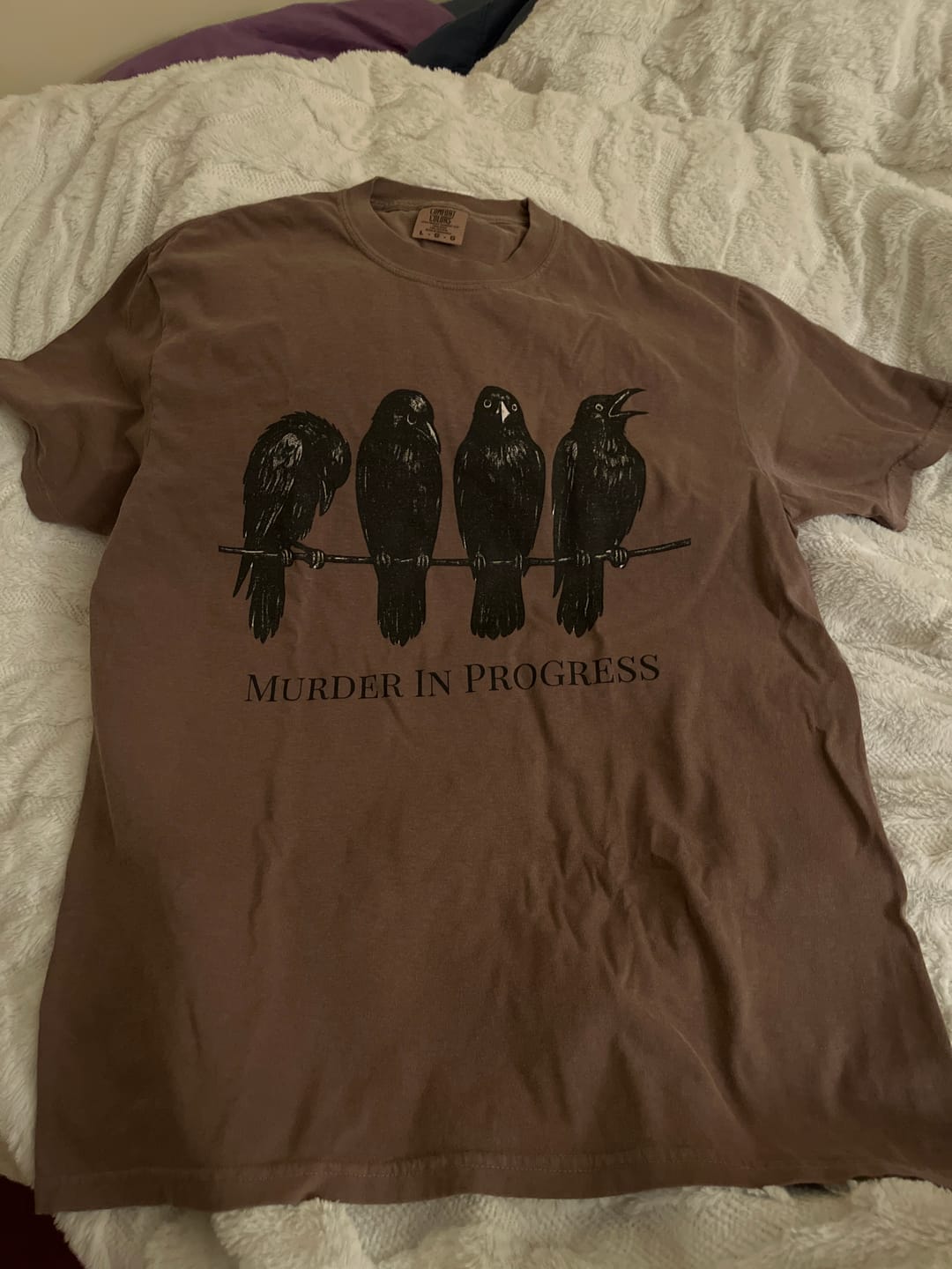 Customer photo review of Murder In Progress Crow T-Shirt