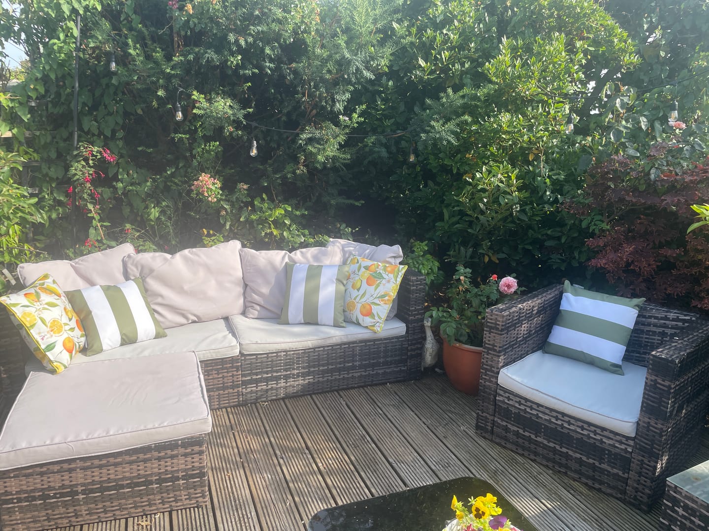 Customer photo review of Outdoor Garden Waterproof Cushion - 3 Stripes