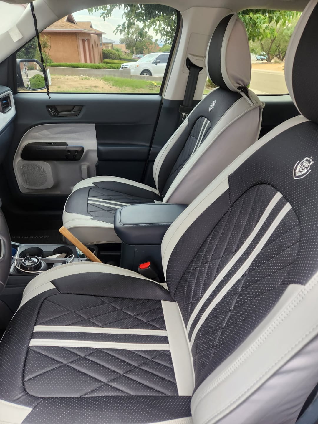 Customer photo review of Gray & Black Car Seat Covers
