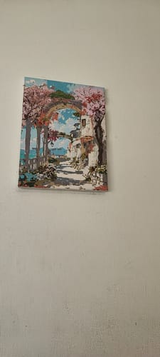 Customer photo review of צביעה לפי מספרים - רחוב פורח בעיירה ים תיכונית