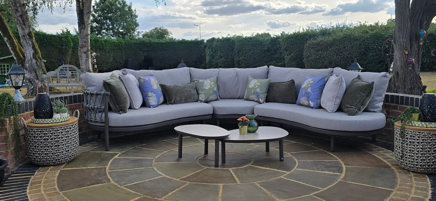 Customer photo review of Outdoor Garden Waterproof Cushion - Bird on Elderflower