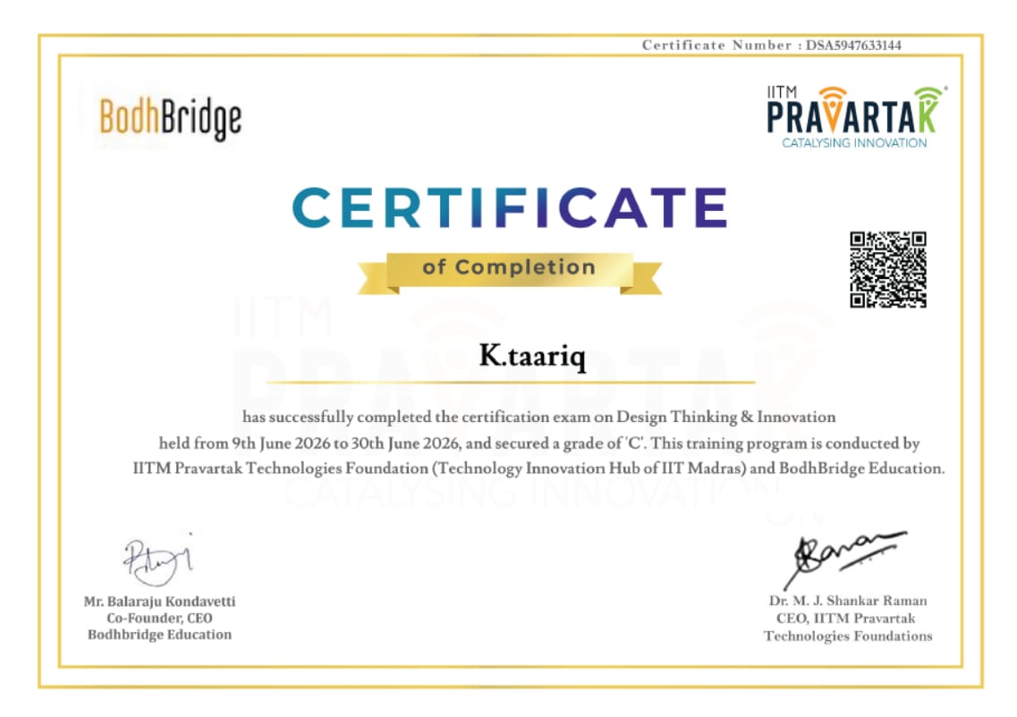 Customer photo review of Design Thinking & Innovation – Certification Exam | IITM Pravartak & BodhBridge | Online