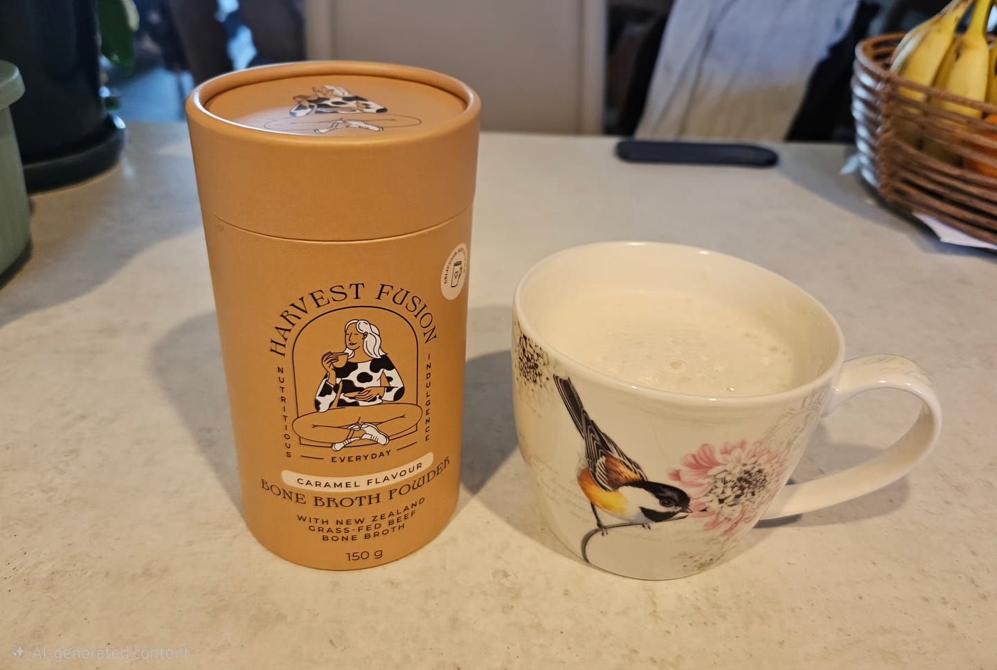 Customer photo review of Caramel Bone Broth Powder