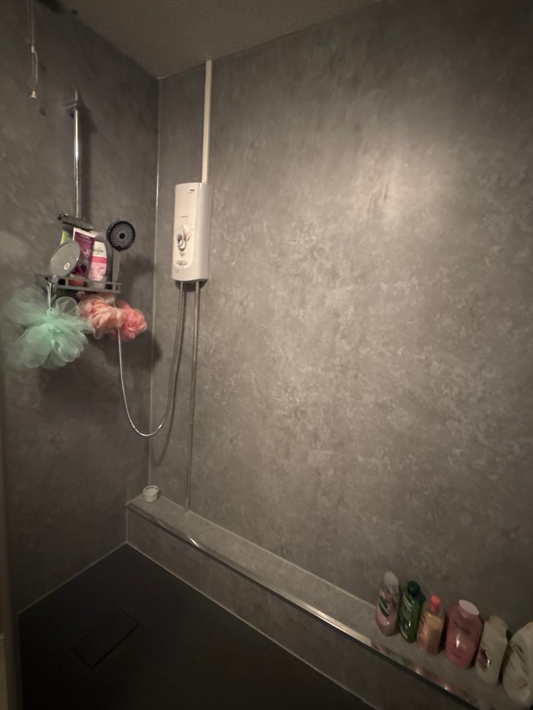 Customer photo review of Premium Grey Concrete Matt Shower Wall Panel - 1M x 2.4M