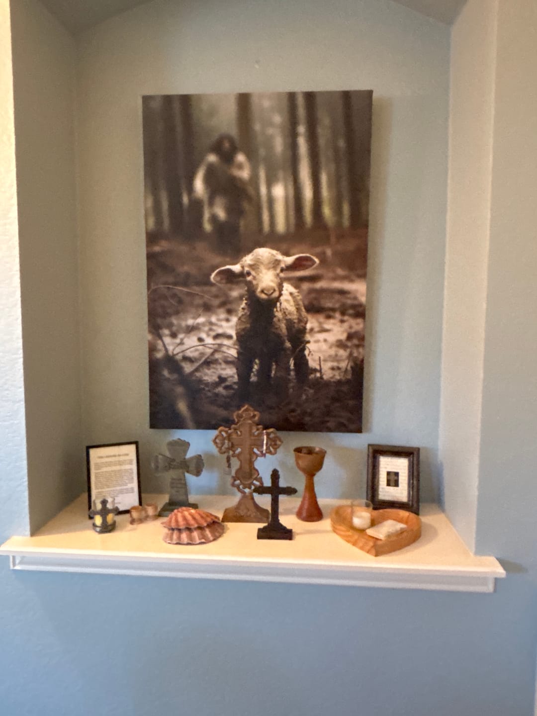 Customer photo review of Jesus Lamb of God, Jesus Running After Lamb, Wall Art Canvas