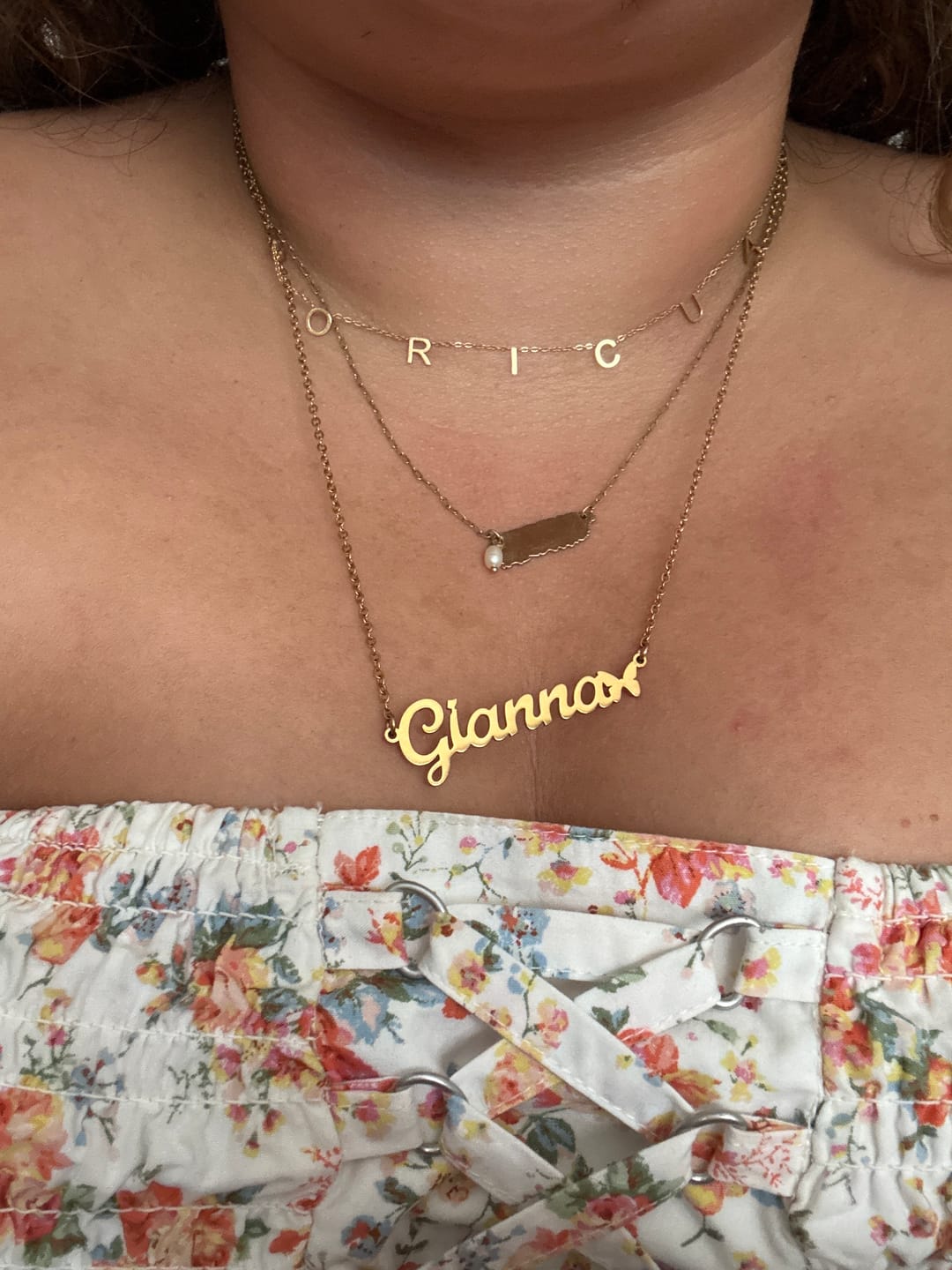 Customer photo review of 18K Plated BORICUA Necklace