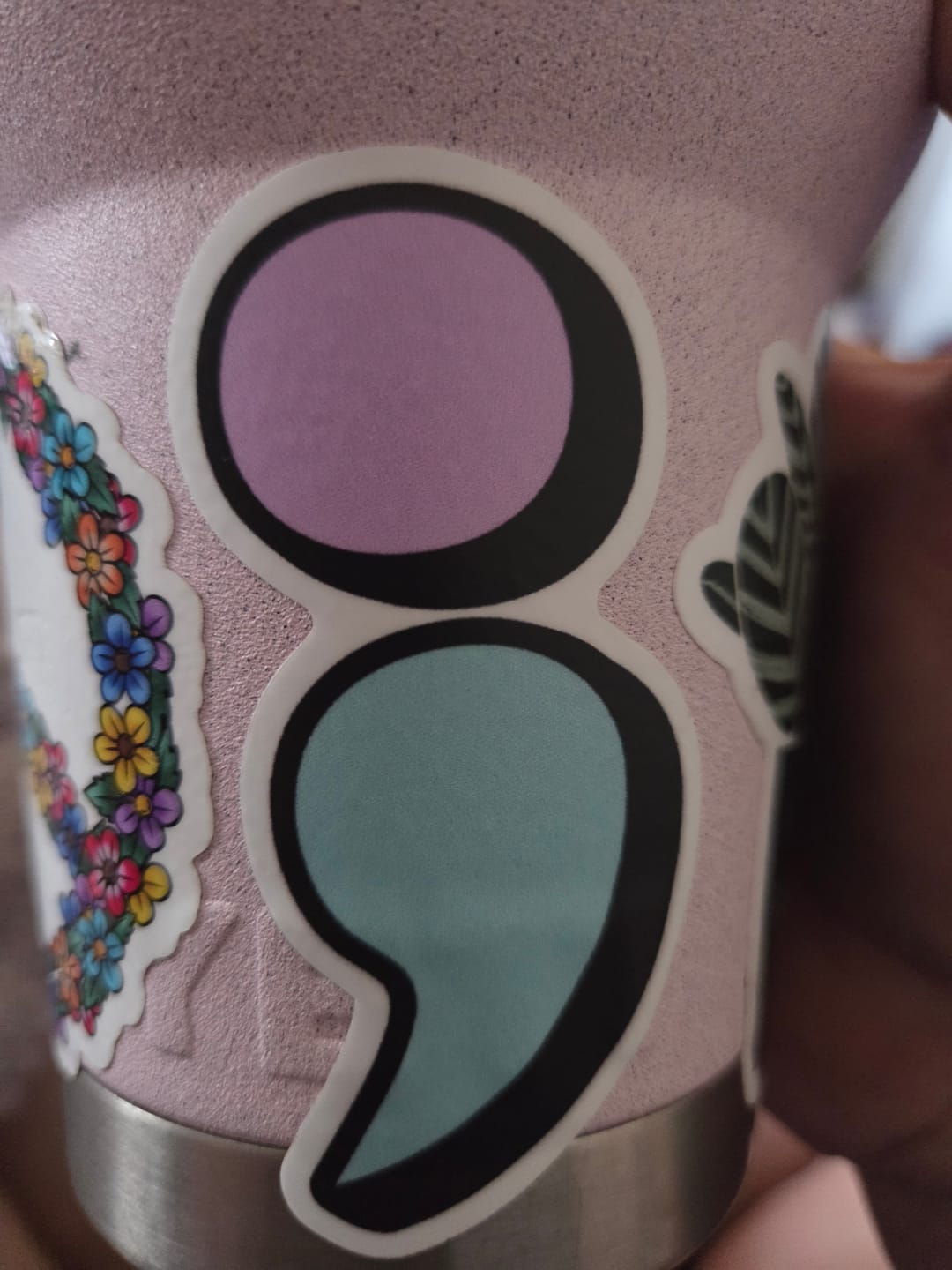 Customer photo review of Mental Health Semicolon Sticker
