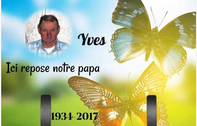 Customer photo review of Plaque Funéraire Vol de Papillons