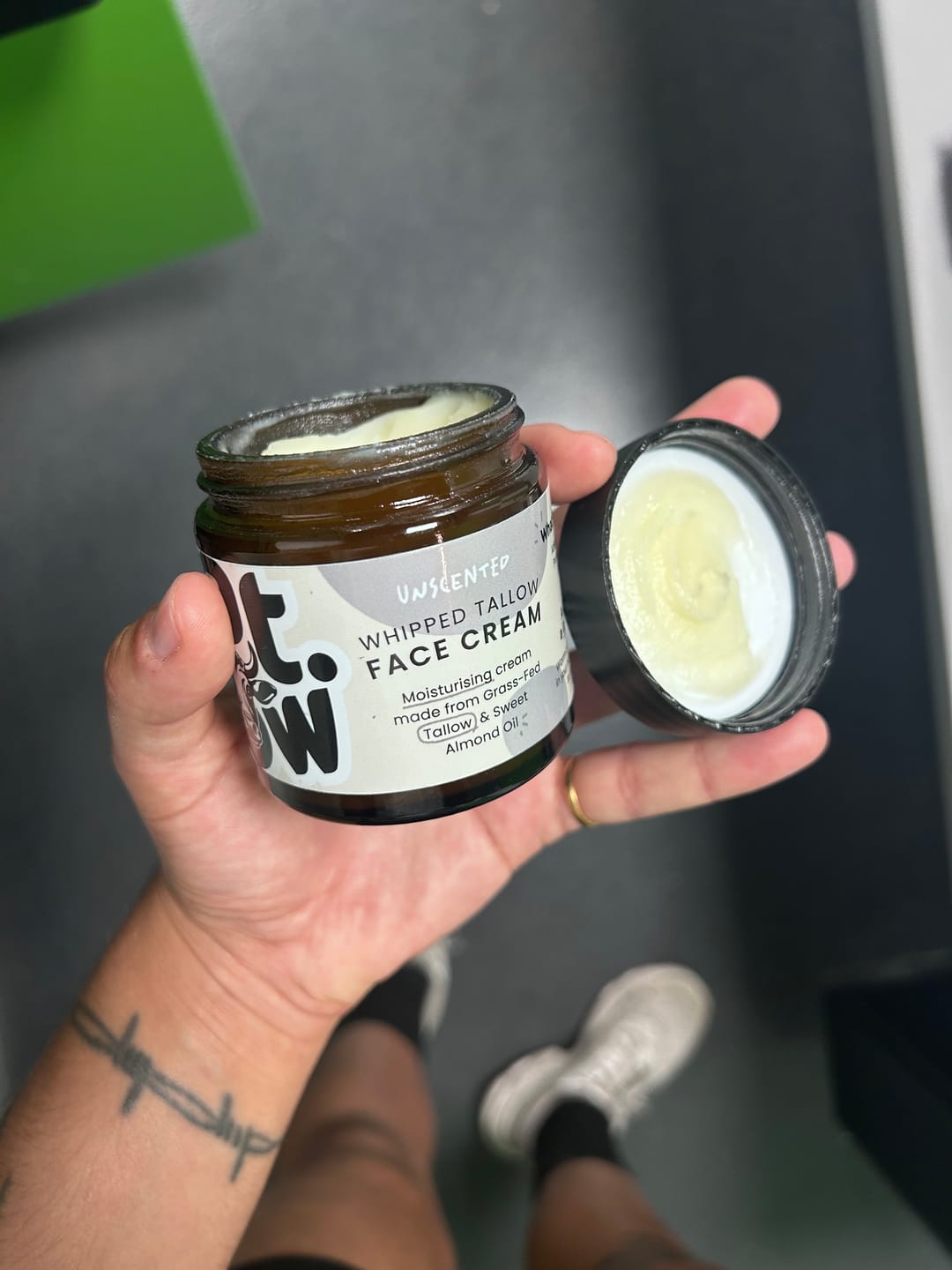 Customer photo review of Nose to Tail | Body & Face Grass-Fed Tallow Cream Bundle