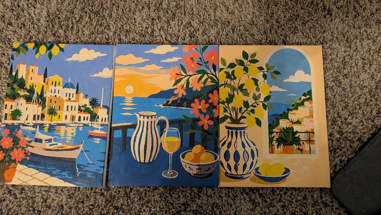Customer photo review of 6 Mini Paintings - Mediterranean Dream Set