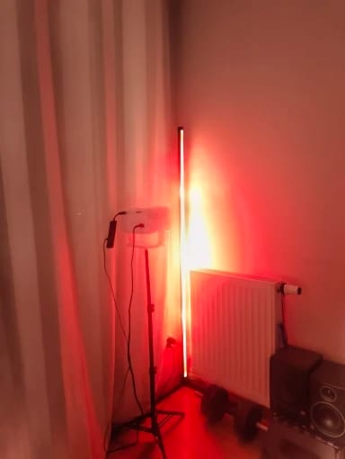 Customer photo review of Nordic Inspired Multicolor LED Floor Lamp With Remote Dimmer