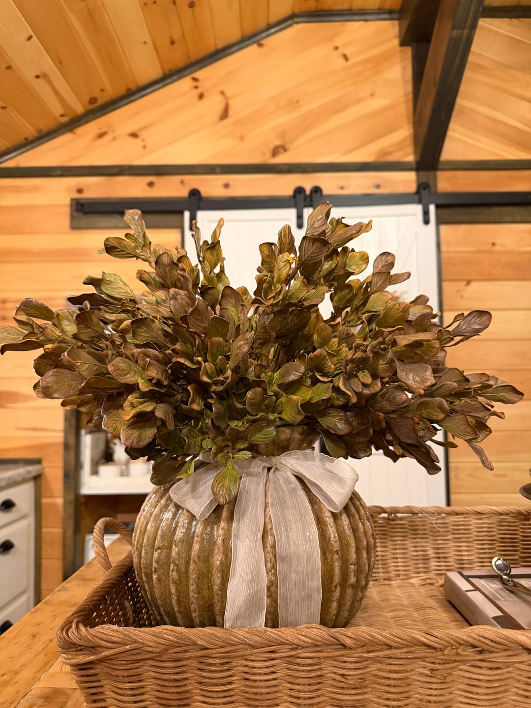 Customer photo review of Brown Ribbed Vase
