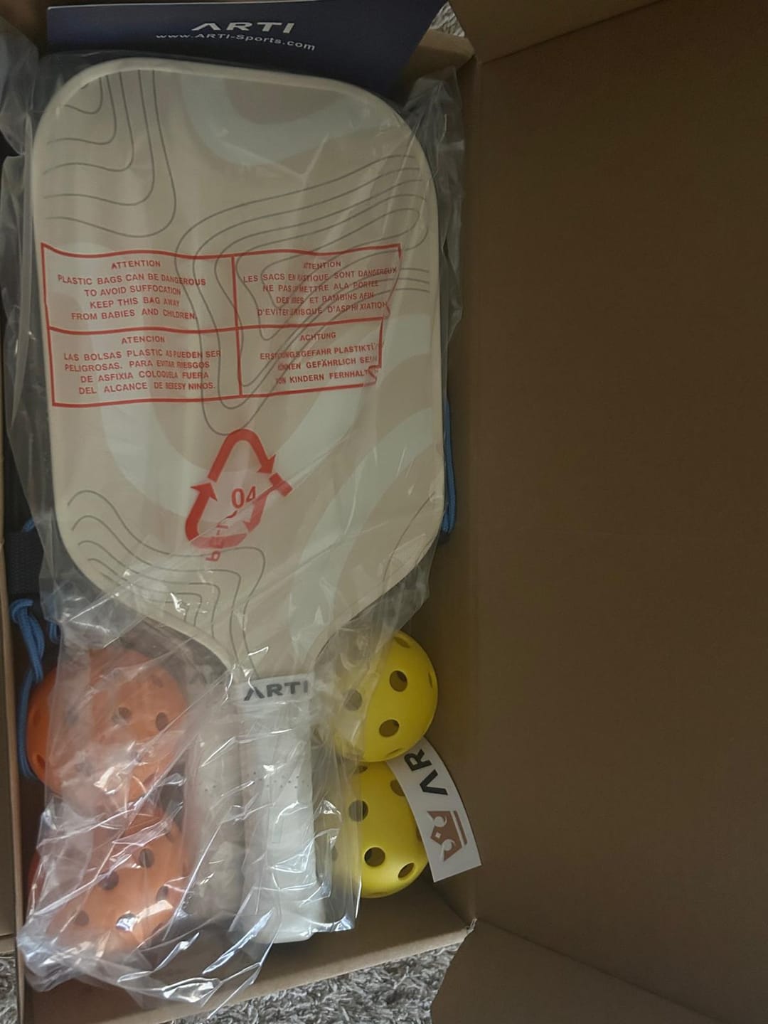 Customer photo review of ARTI Fiberglass "Sandstorm" Pickleball Paddle Set - USA Pickleball Approved