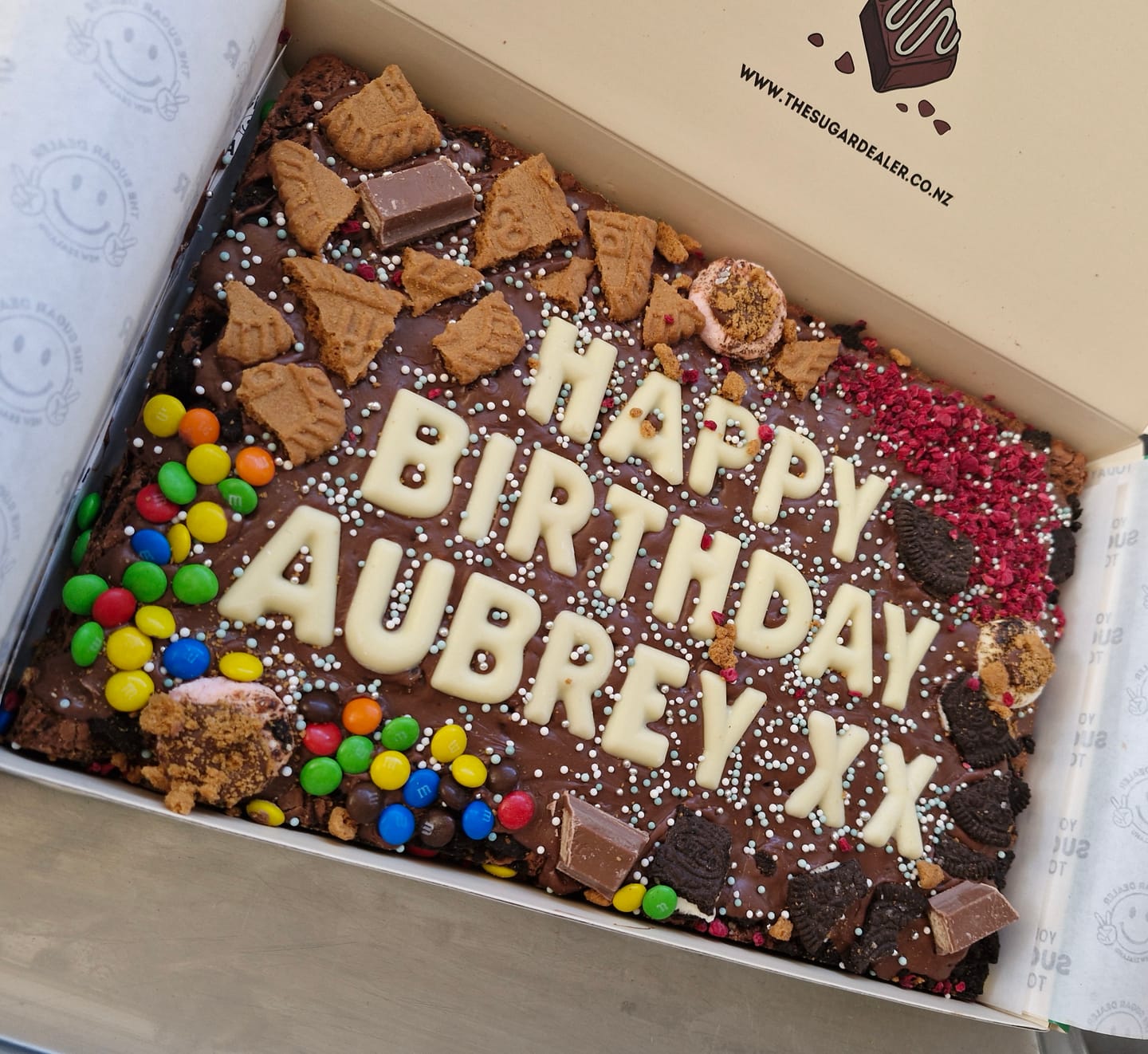 Customer photo review of Mega custom message loaded brownie